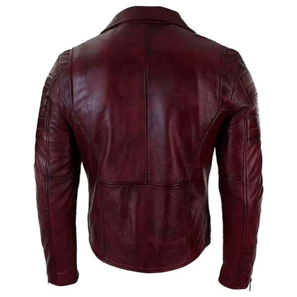 Cartaxis Elegant Burgundy Biker Leather Jacket - Men's Stylish Outerwear - 3 Zipper Jacket with double Zipper Closure - Image 4