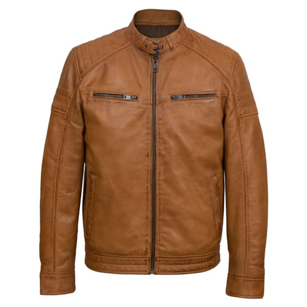 Cartaxis Upgrade Your Wardrobe with a Stylish Tawny Leather Jacket for Men