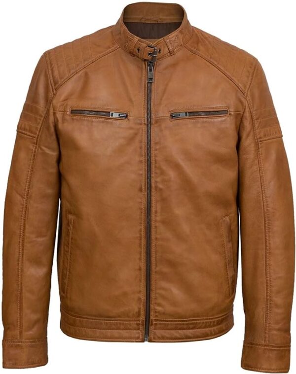 Cartaxis Upgrade Your Wardrobe with a Stylish Tawny Leather Jacket for Men - Image 5