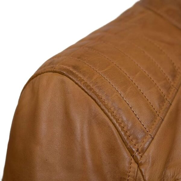 Cartaxis Upgrade Your Wardrobe with a Stylish Tawny Leather Jacket for Men - Image 3