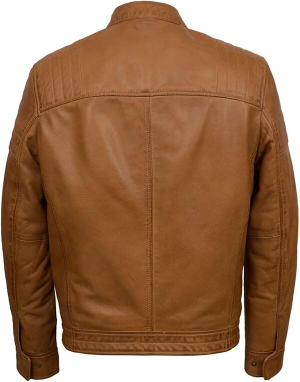 Cartaxis Upgrade Your Wardrobe with a Stylish Tawny Leather Jacket for Men - Image 4