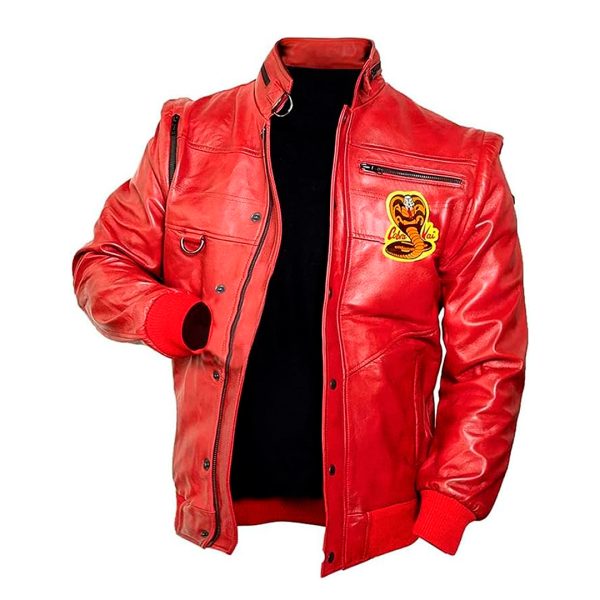 Cartaxis Cobra Kid Kai Karate Inspired Leather Bomber Jacket, Inspired Costume Lawrence Vibe Johnny Style Jacket - Image 5