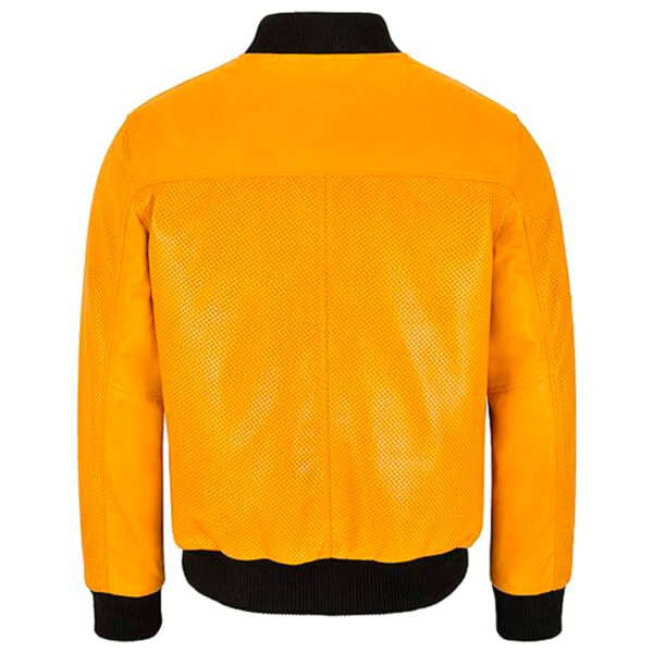 Cartaxis Luxurious Yellow Bomber Jacket for Men - Elegant Medallion Design - Image 7