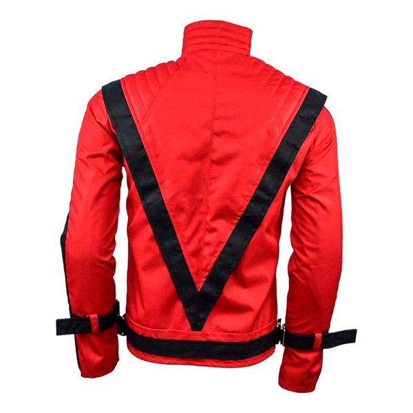 Cartaxis Men's Iconic MJ Red Leather Jacket, Deborah Designed Thriller - Image 4