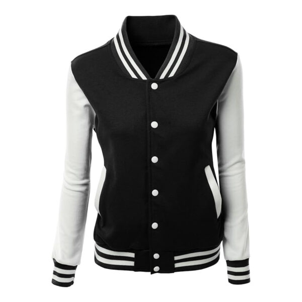 Cartaxis Women's Stylish Color Contrast Long Sleeves Varsity Jacket