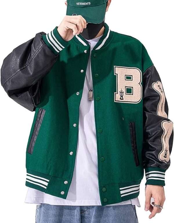 Cartaxis Men's Varsity College Jacket Baseball Bomber Jacket Vintage Sweatshirt - Image 2