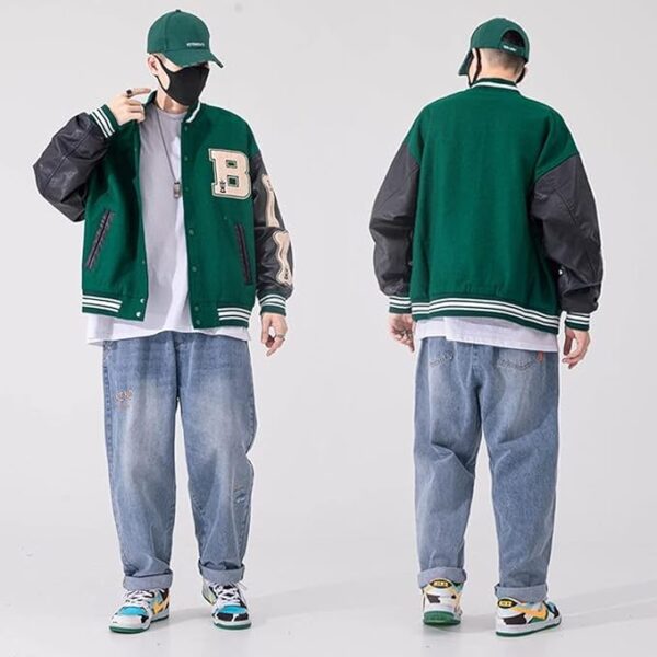 Cartaxis Men's Varsity College Jacket Baseball Bomber Jacket Vintage Sweatshirt - Image 3