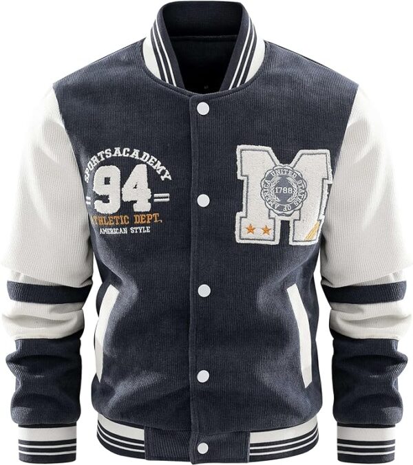 Cartaxis Men's Varsity Jacket College Letterman Baseball Bomber Jacket Lightweight - Image 5