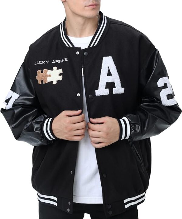 Cartaxis Men's Varsity College Jacket Baseball Bomber Jacket Vintage Sweatshirt - Image 5