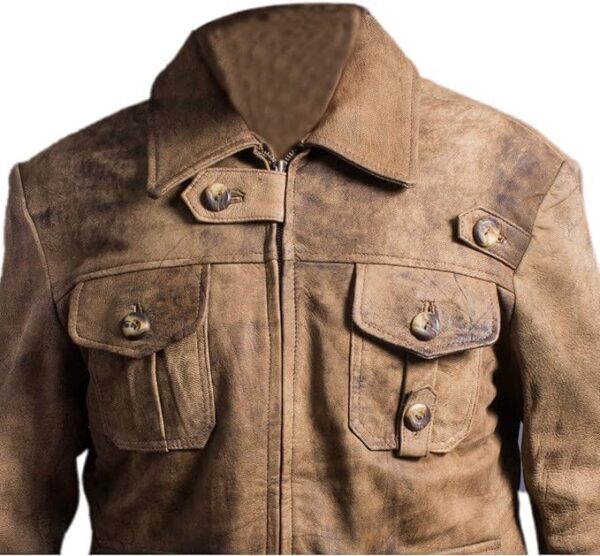 Cartaxis Revitalise Your Style: Men’s Brown Classic Leather Jacket – A Vintage Gem - Image 4