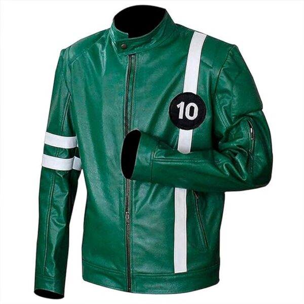 Cartaxis Explore the Green Alien Galaxy Guardian Leather Jacket, Iconic Tennyson Hero Attire