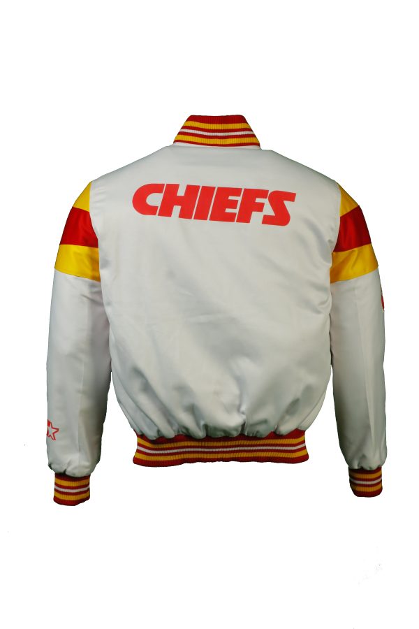 Men's Starter White Kansas City Chiefs Satin Full-Snap Varsity Jacket - Image 5