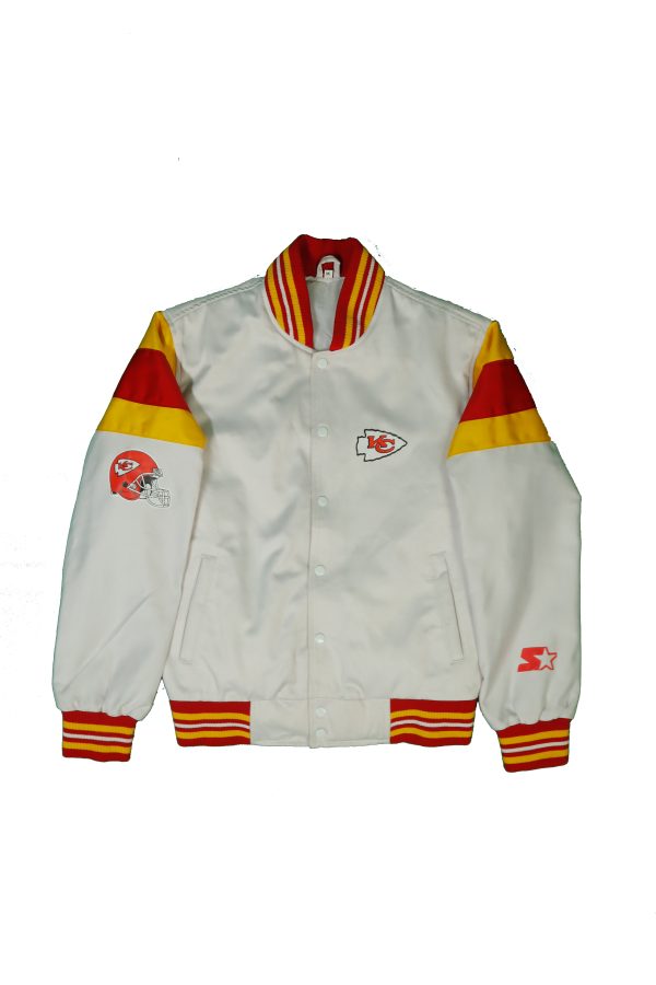 Men's Starter White Kansas City Chiefs Satin Full-Snap Varsity Jacket - Image 2