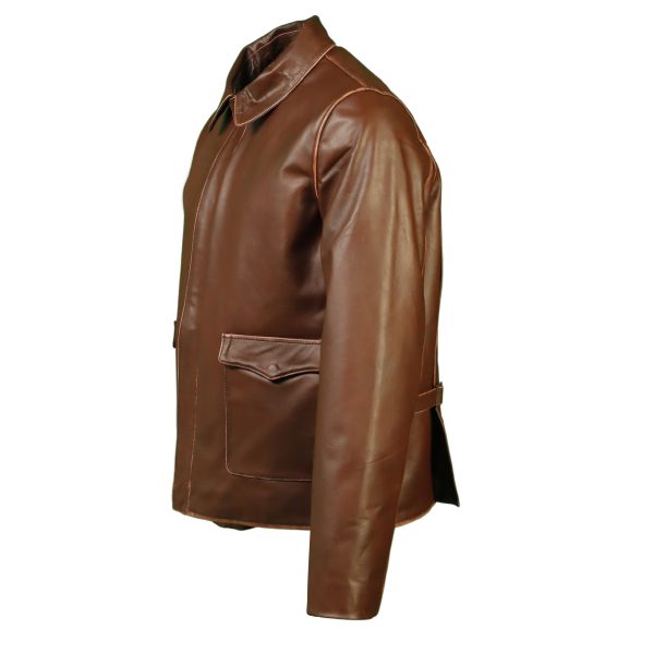 Lost Ark of The Raiders Distressed Leather Jacket - Men’s Harrison Adventure Bomber Coat - Image 3