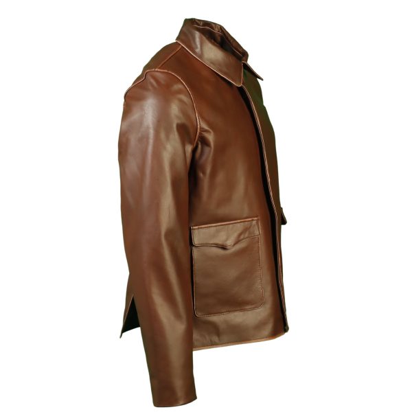 Lost Ark of The Raiders Distressed Leather Jacket - Men’s Harrison Adventure Bomber Coat - Image 2