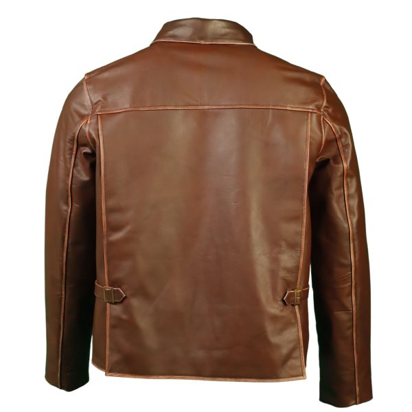 Lost Ark of The Raiders Distressed Leather Jacket - Men’s Harrison Adventure Bomber Coat - Image 4