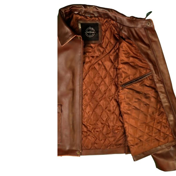 Lost Ark of The Raiders Distressed Leather Jacket - Men’s Harrison Adventure Bomber Coat - Image 5