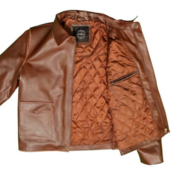 Lost Ark of The Raiders Distressed Leather Jacket - Men’s Harrison Adventure Bomber Coat - Image 7