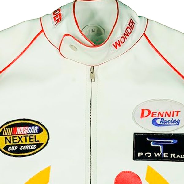 Ricky Wonder Bobby Racing Jacket, Blue Red and White Jacket with multiple patches - Image 6